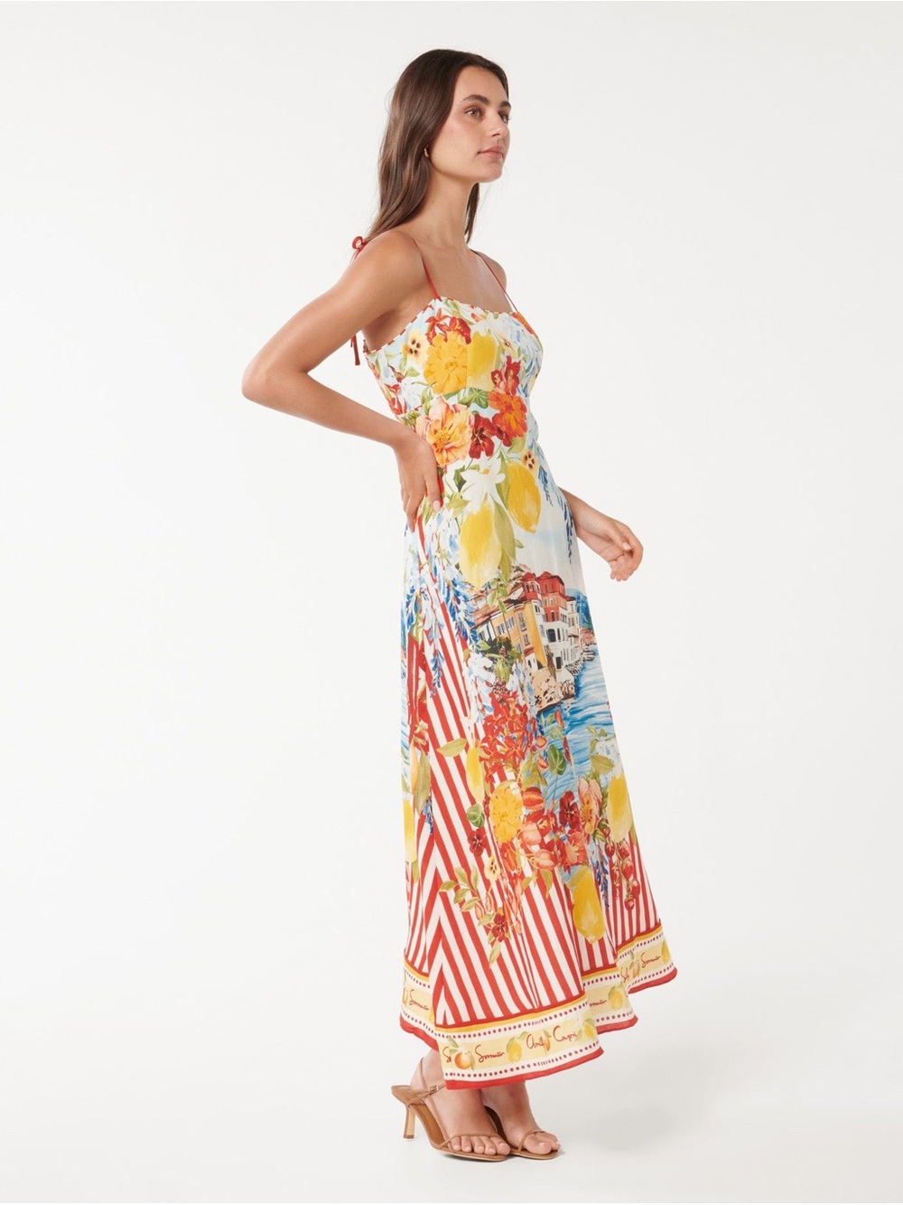 Forever   New Sicilia printed linen midi dress